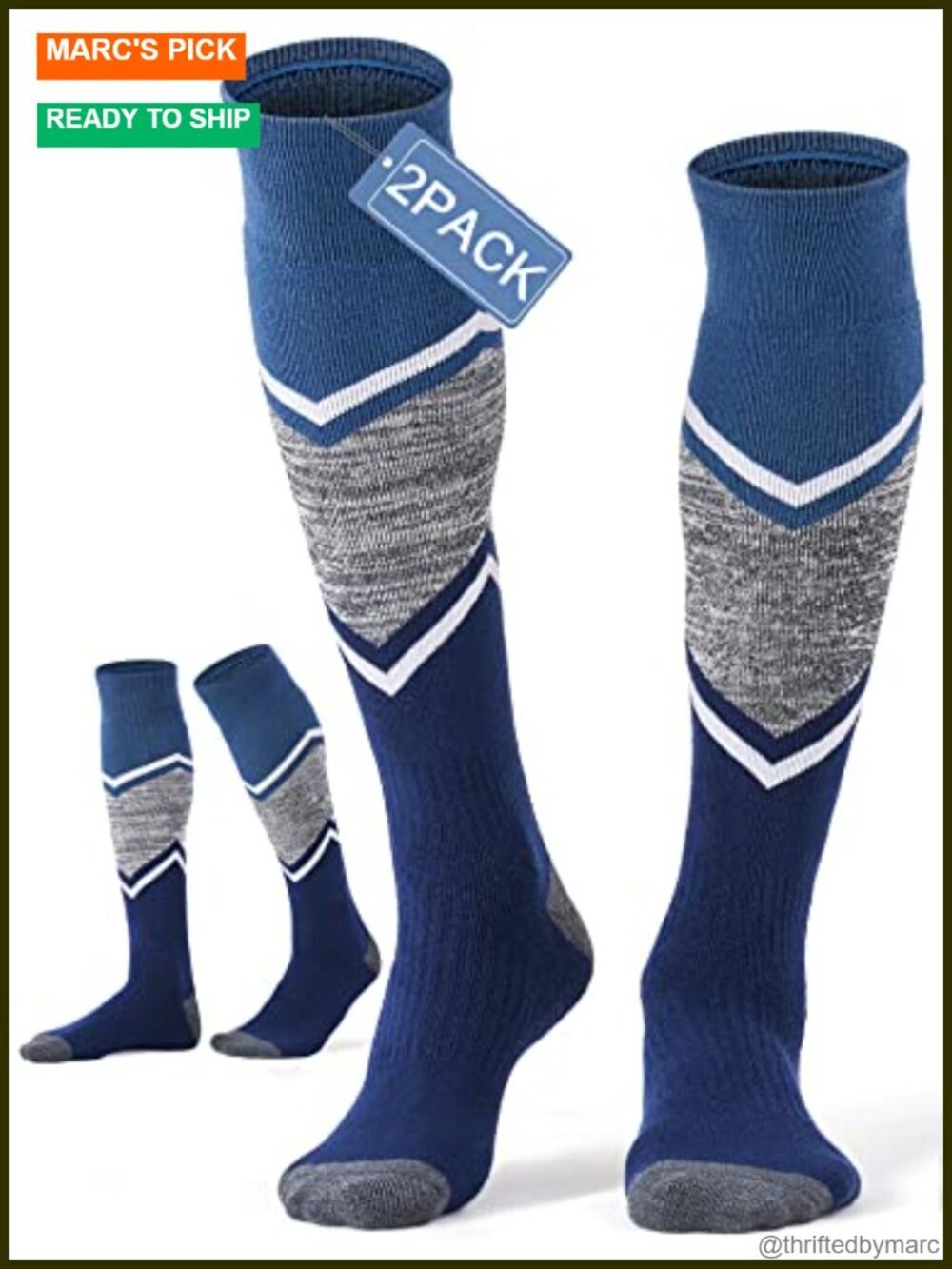 Merino Wool Ski Socks for Snowboarding, Full Cushioned Knee-High Thermal Socks